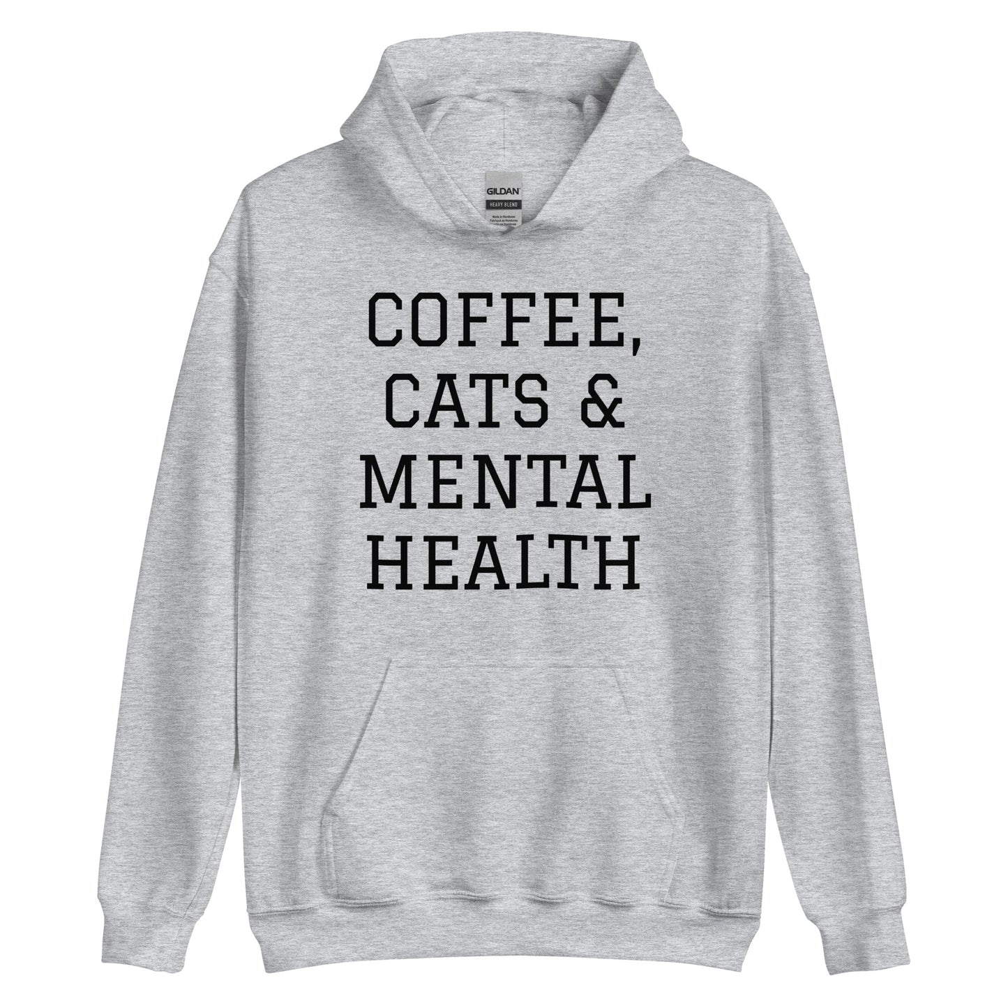 Coffee, Cats & Mental Health Hoodie