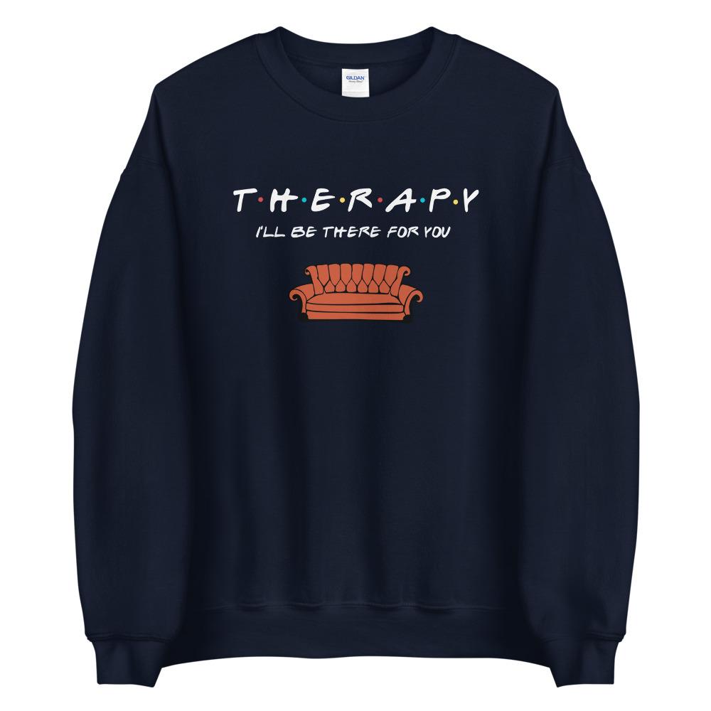 Ownyourstigma Friends Font Therapy Sweater Navy 5XL