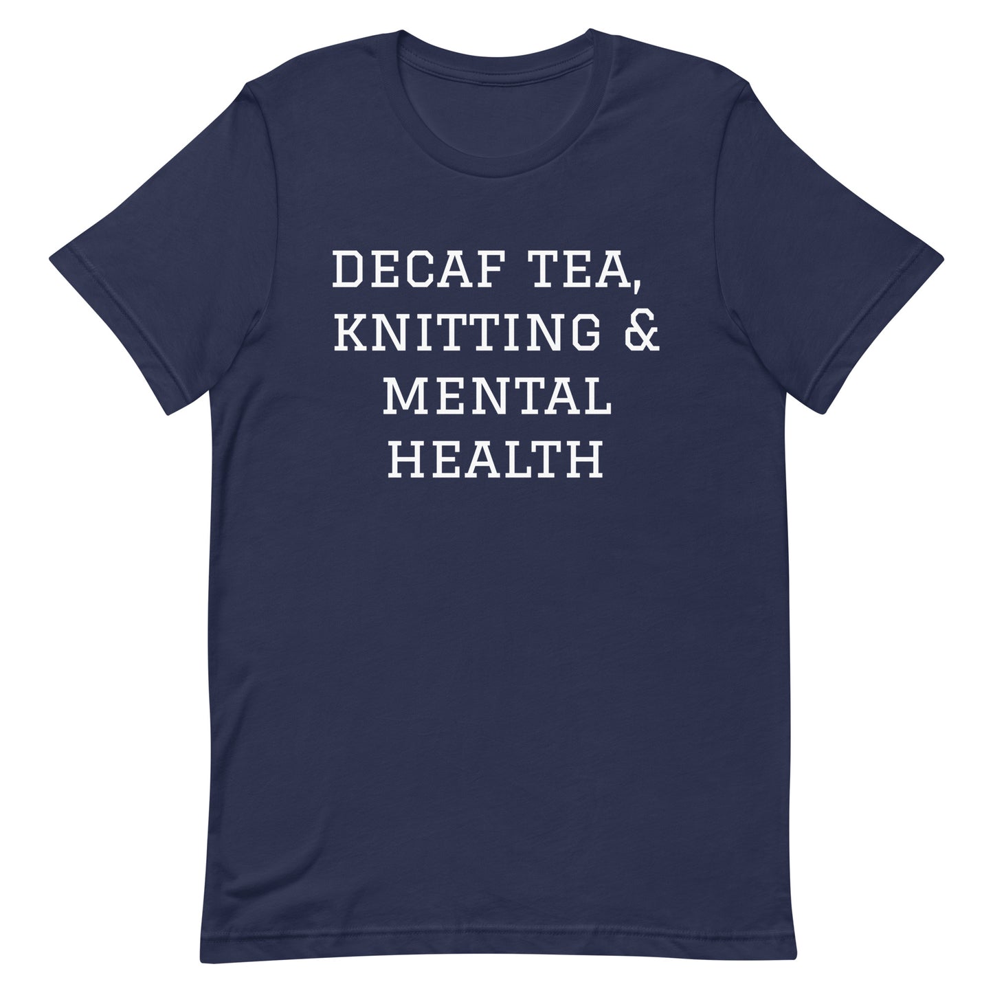 decaf tea, knitting and mental health